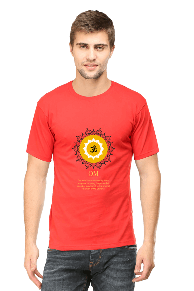 Om Mantra Male Round Neck T-Shirt (Half Sleeves, Multi Colors & Sizes) – Spiritual Comfort in Every Hue
