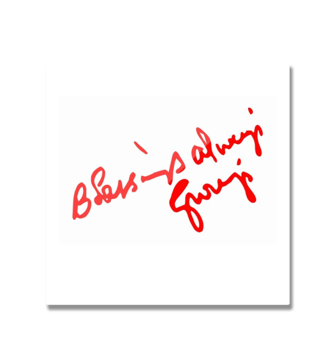 Guruji Blessing Always White Square Fridge Magnet – A Symbol of Divine Blessings