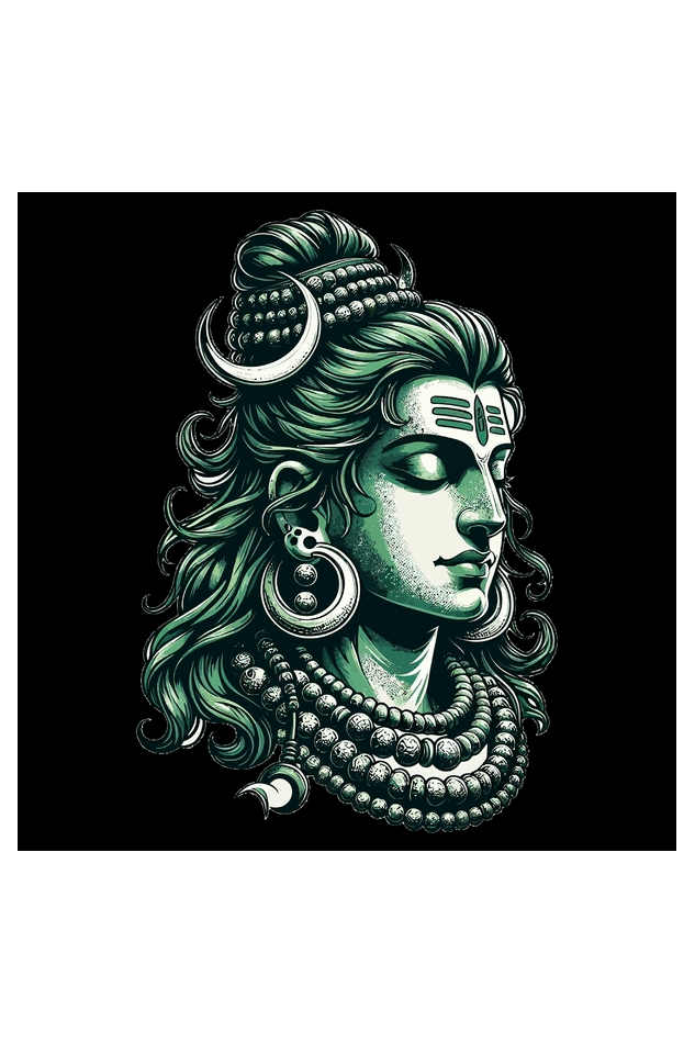 Serene Shiva Wall Art - Black & White Framed Poster 8 X 8 Square Size