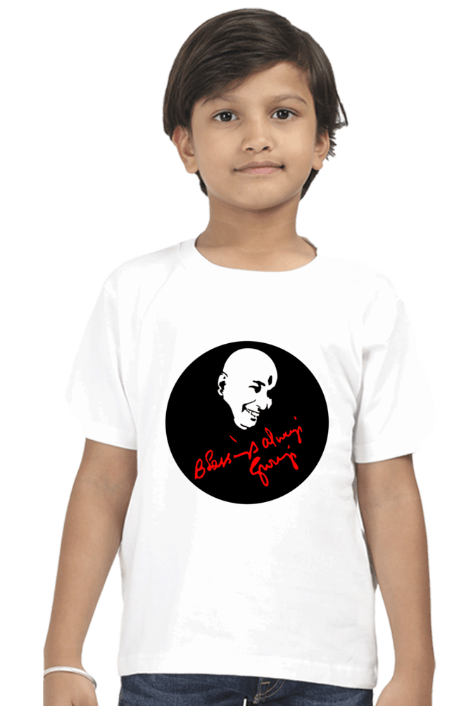 Boy’s Newborn to Kids Round Neck Half Sleeves T-Shirt – Classic Style with "Guruji" & "Blessing Always" Print