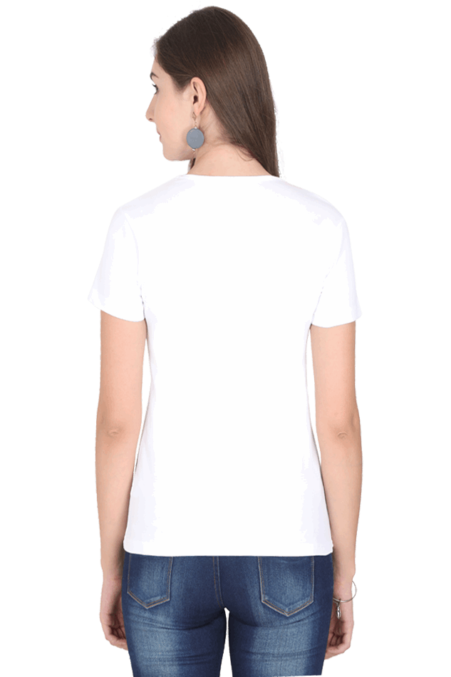 Female Round Neck Half Sleeve Classic T-Shirt with "Blessing Always Guruji" Print – Multiple Colors & Sizes