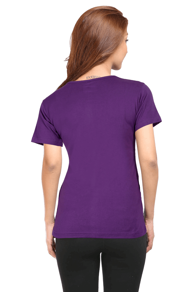 Female Round Neck Half Sleeve Classic T-Shirt with "Blessing Always Guruji" Print – Multiple Colors & Sizes