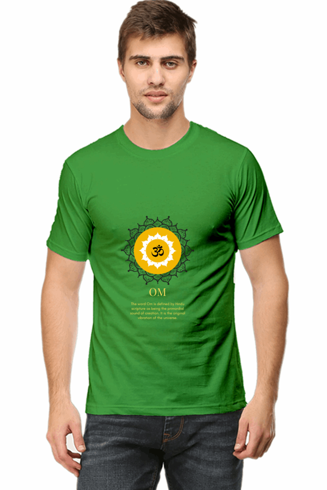 Om Mantra Male Round Neck T-Shirt (Half Sleeves, Multi Colors & Sizes) – Spiritual Comfort in Every Hue