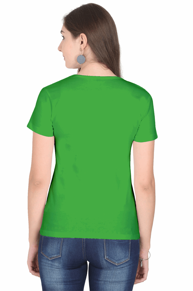Female Round Neck Half Sleeve Classic T-Shirt with "Blessing Always Guruji" Print – Multiple Colors & Sizes