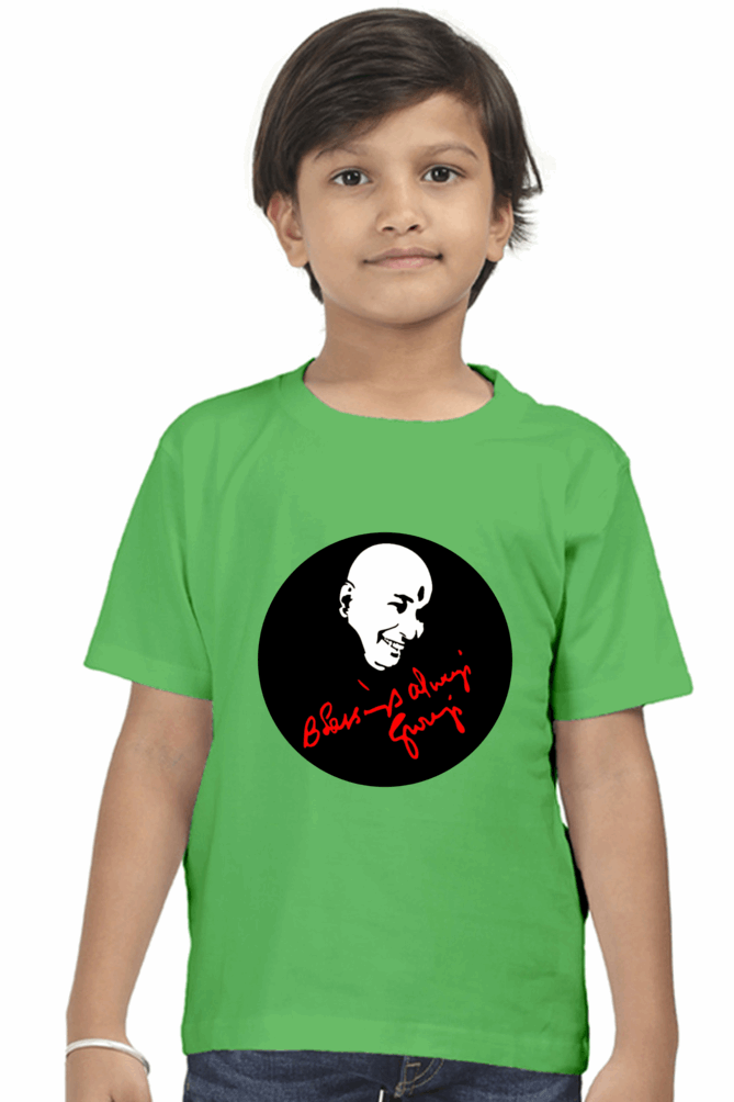 Boy’s Newborn to Kids Round Neck Half Sleeves T-Shirt – Classic Style with "Guruji" & "Blessing Always" Print