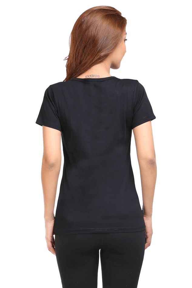 Female Round Neck Half Sleeve Classic T-Shirt with "Blessing Always Guruji" Print – Multiple Colors & Sizes