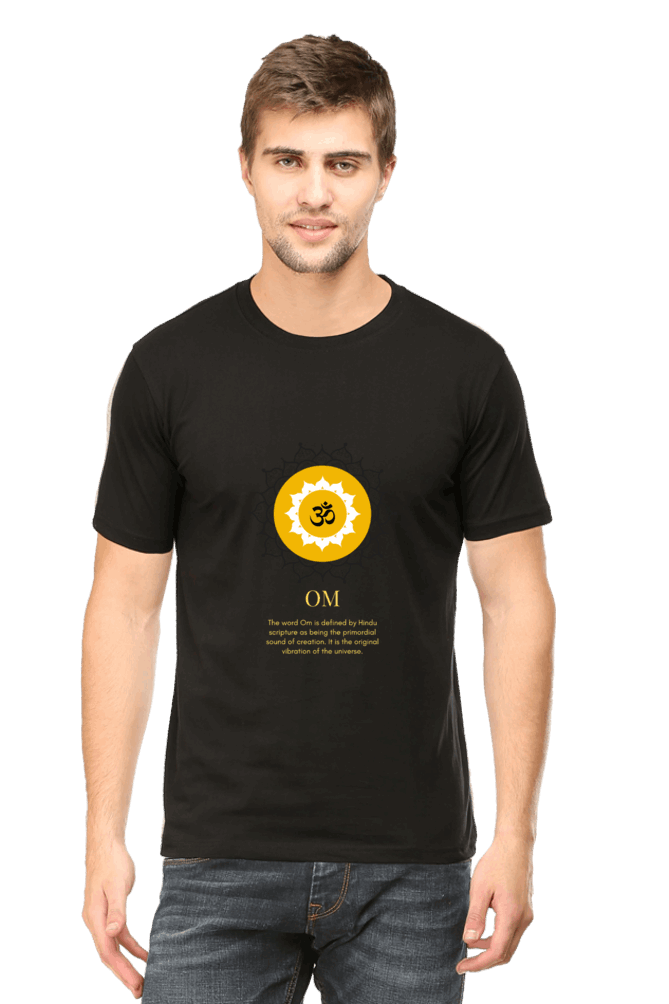 Om Mantra Male Round Neck T-Shirt (Half Sleeves, Multi Colors & Sizes) – Spiritual Comfort in Every Hue