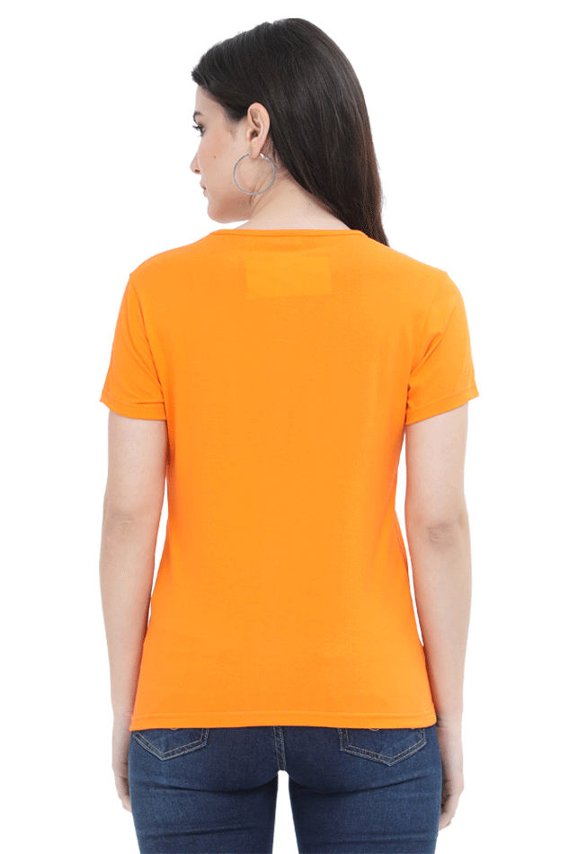 Female Round Neck Half Sleeve Classic T-Shirt with "Blessing Always Guruji" Print – Multiple Colors & Sizes