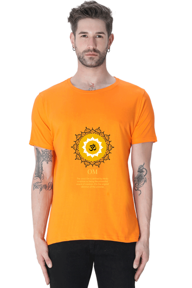 Om Mantra Male Round Neck T-Shirt (Half Sleeves, Multi Colors & Sizes) – Spiritual Comfort in Every Hue