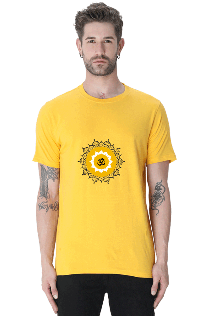 Om Mantra Male Round Neck T-Shirt (Half Sleeves, Multi Colors & Sizes) – Spiritual Comfort in Every Hue