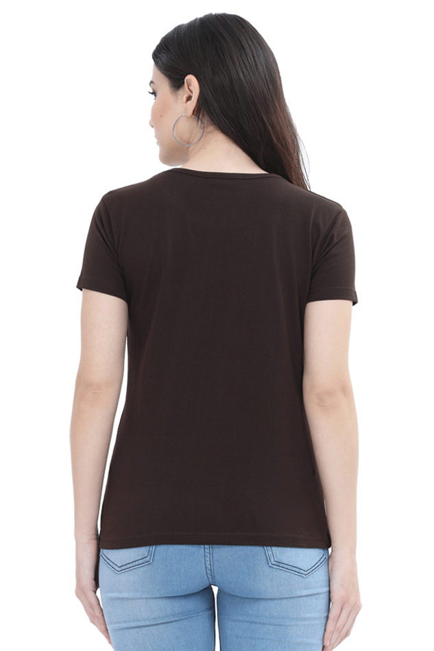 Female Round Neck Half Sleeve Classic T-Shirt with "Blessing Always Guruji" Print – Multiple Colors & Sizes