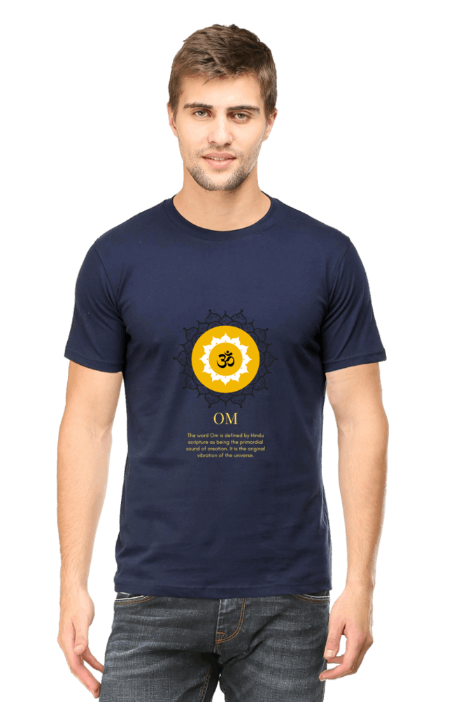 Om Mantra Male Round Neck T-Shirt (Half Sleeves, Multi Colors & Sizes) – Spiritual Comfort in Every Hue