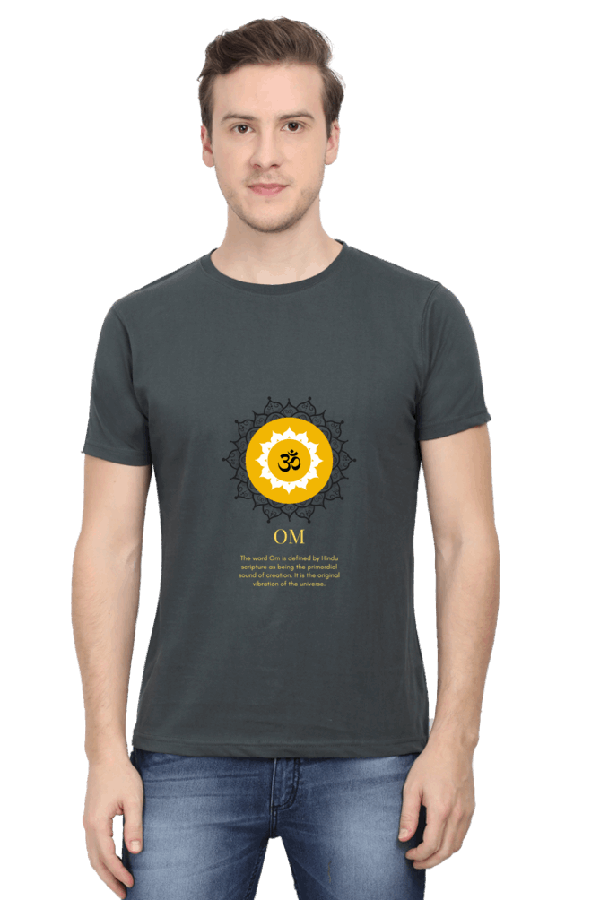 Om Mantra Male Round Neck T-Shirt (Half Sleeves, Multi Colors & Sizes) – Spiritual Comfort in Every Hue