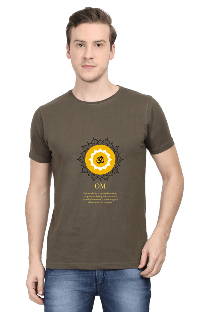 Om Mantra Male Round Neck T-Shirt (Half Sleeves, Multi Colors & Sizes) – Spiritual Comfort in Every Hue