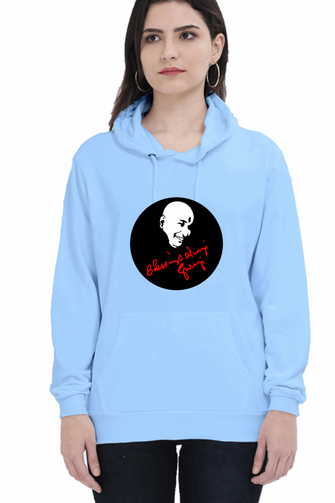 Unisex Blessing Always Guruji Hooded Sweatshirt – Baby Blue, Multiple Sizes