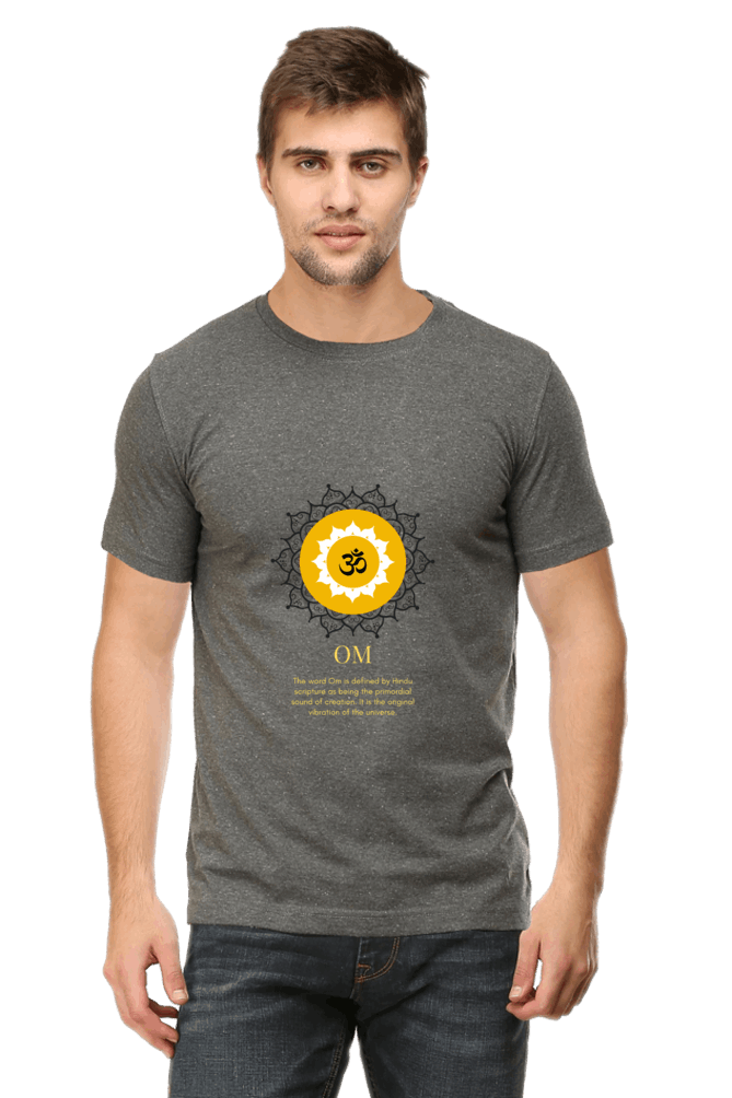 Om Mantra Male Round Neck T-Shirt (Half Sleeves, Multi Colors & Sizes) – Spiritual Comfort in Every Hue