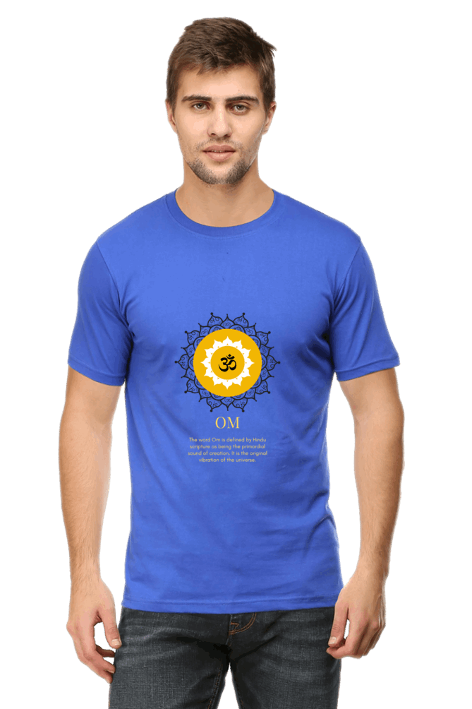 Om Mantra Male Round Neck T-Shirt (Half Sleeves, Multi Colors & Sizes) – Spiritual Comfort in Every Hue