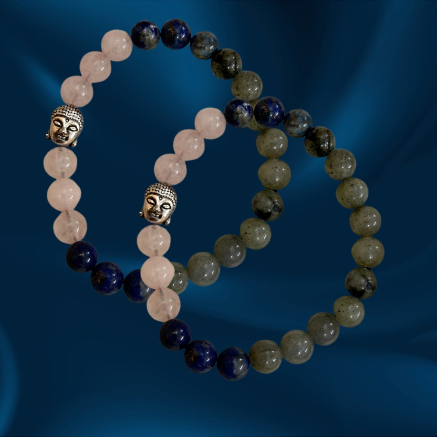Labradorite, Lapis, and Rose Quartz Bracelet For Inner Strength and Emotional Well Being