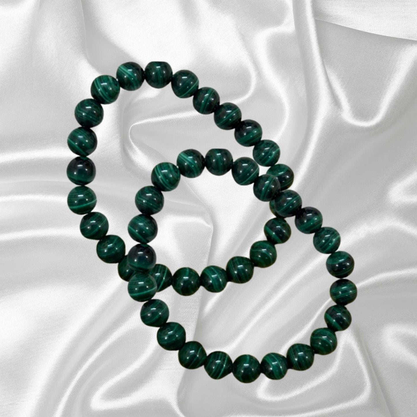 Malachite Bracelet Associated with Heart Chakra and Help with Emotional Healing and Self Reflection