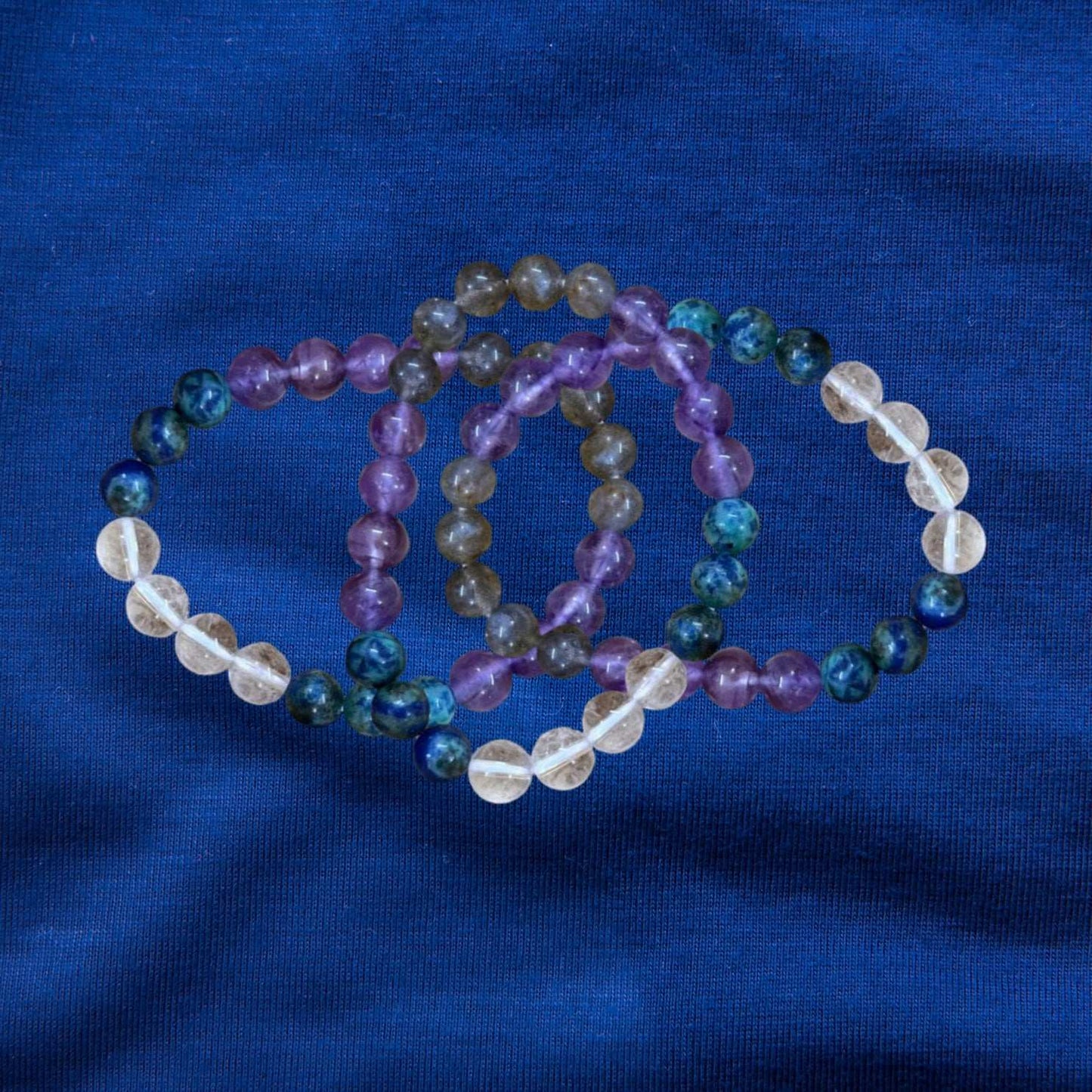 Meditation Bracelet having Clear Quartz Amethyst Lapis Labradorite