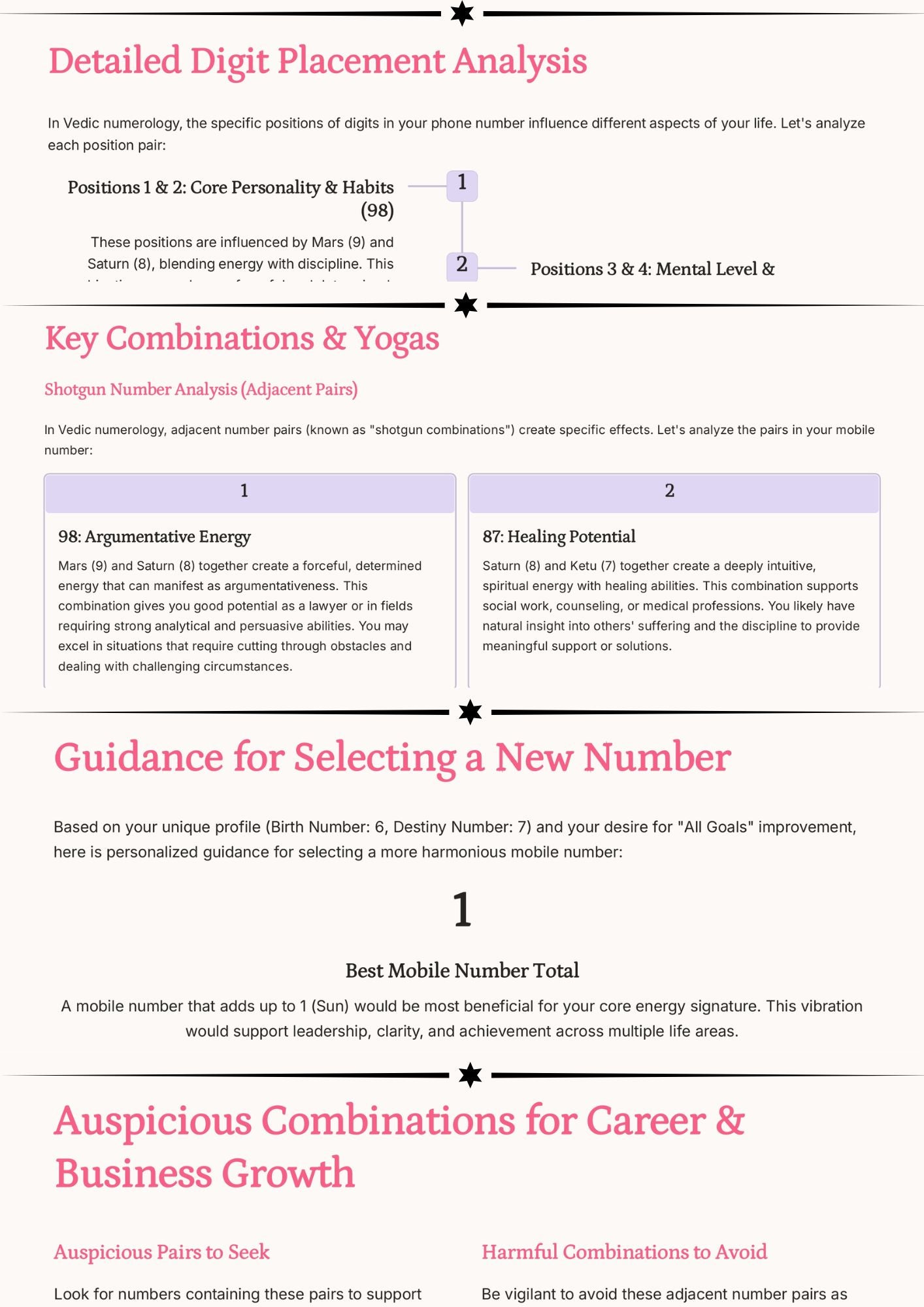 Expert Mobile Numerology Report