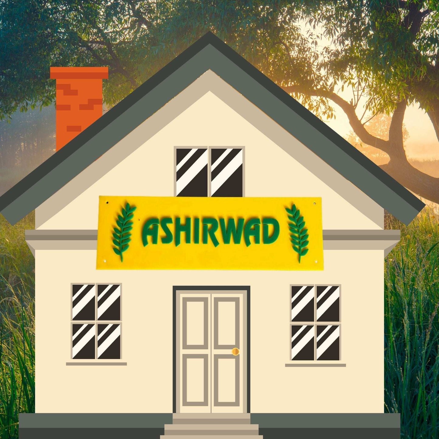 Ashirwad Name Plate – A Symbol of Blessings, Prosperity, and Protection for Your Home - Lifeved