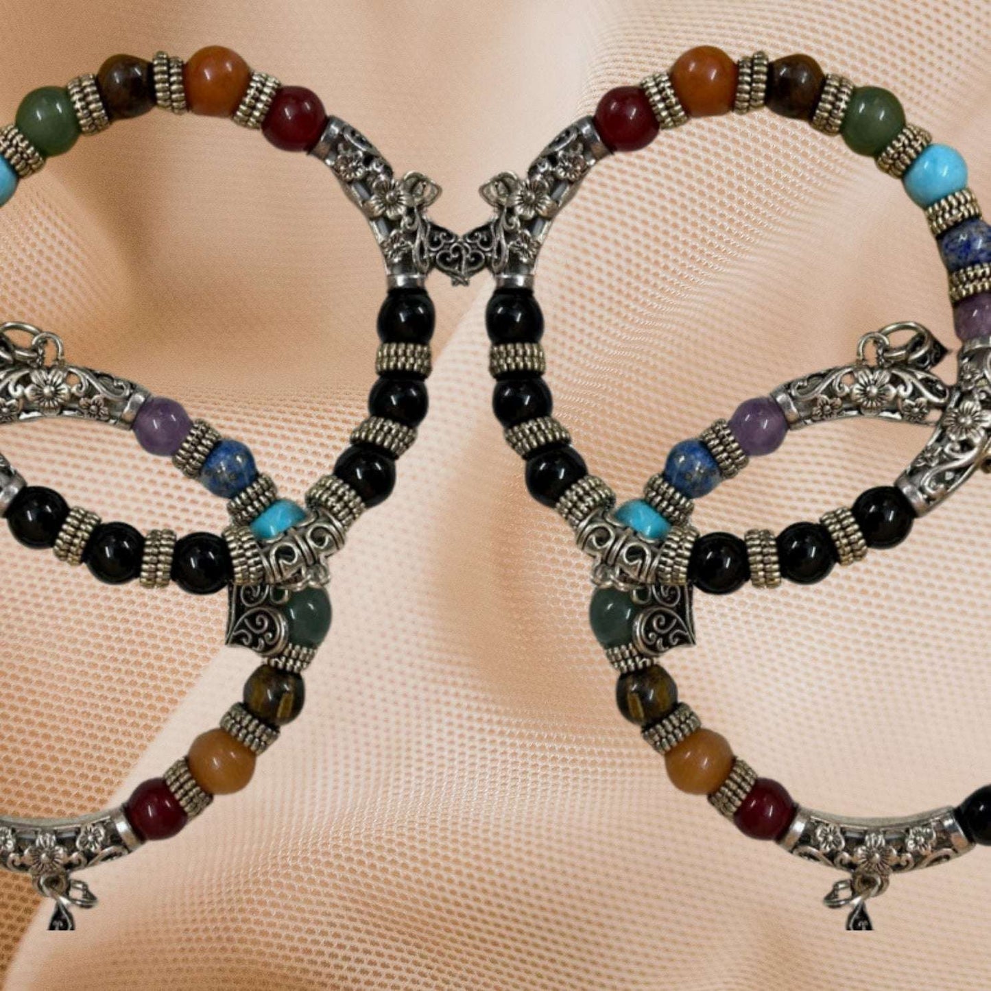 Black Onyx 7 Chakra Bracelet for Reducing Pressure Anxiety and Fear - Lifeved