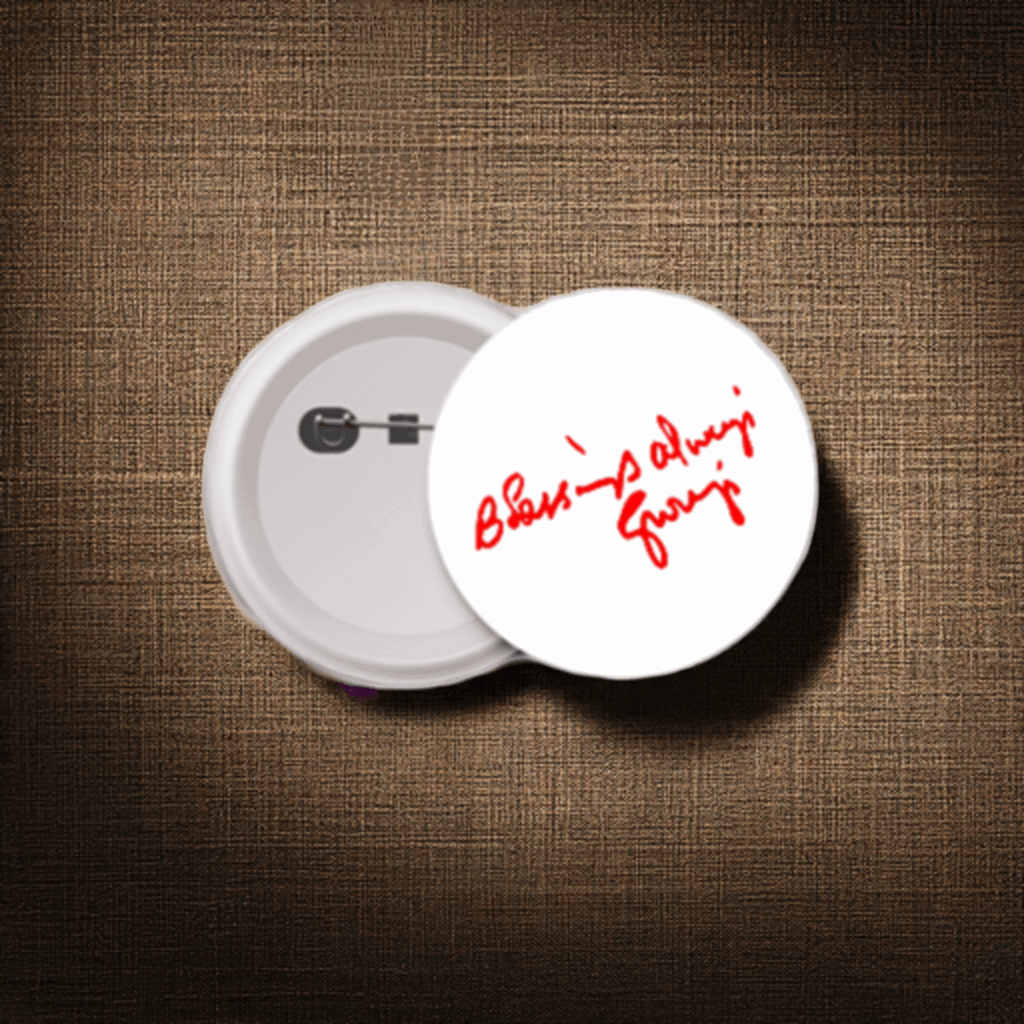 Blessing Always Guruji Badge (44mm) – A Compact Token of Devotion and Blessings - Lifeved