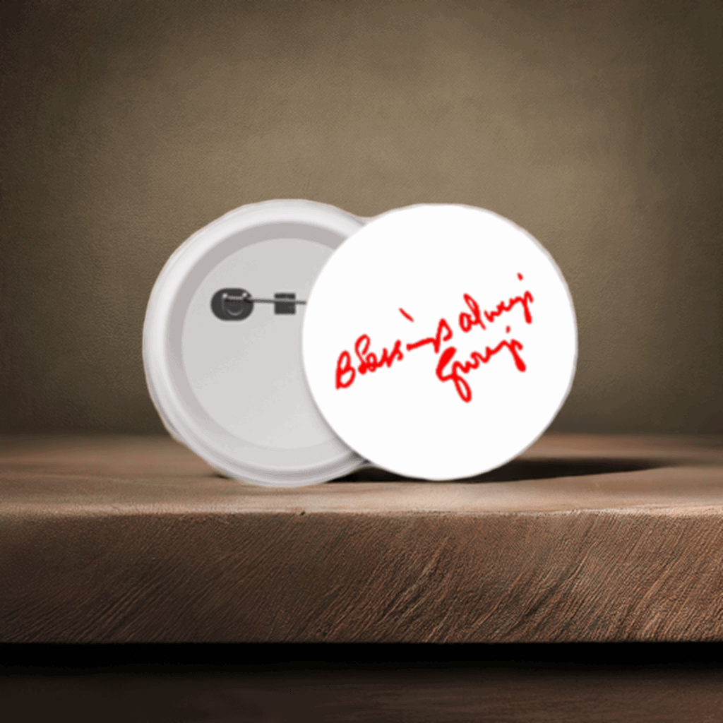 Blessing Always Guruji Badge (44mm) – A Compact Token of Devotion and Blessings - Lifeved