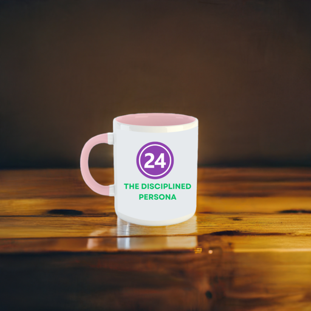 Numerology Mug: The Disciplined Persona (Born on the 24th) | White and Light Pink Unisex Coffee Mug