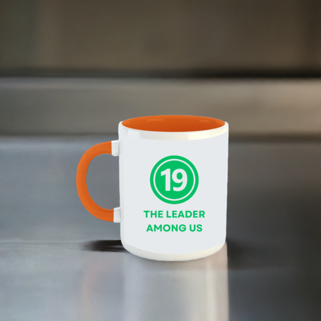 Numerology Mug: The Leader Among Us (Born on the 19th) | White and Orange Unisex Tea Coffee Milk Mug