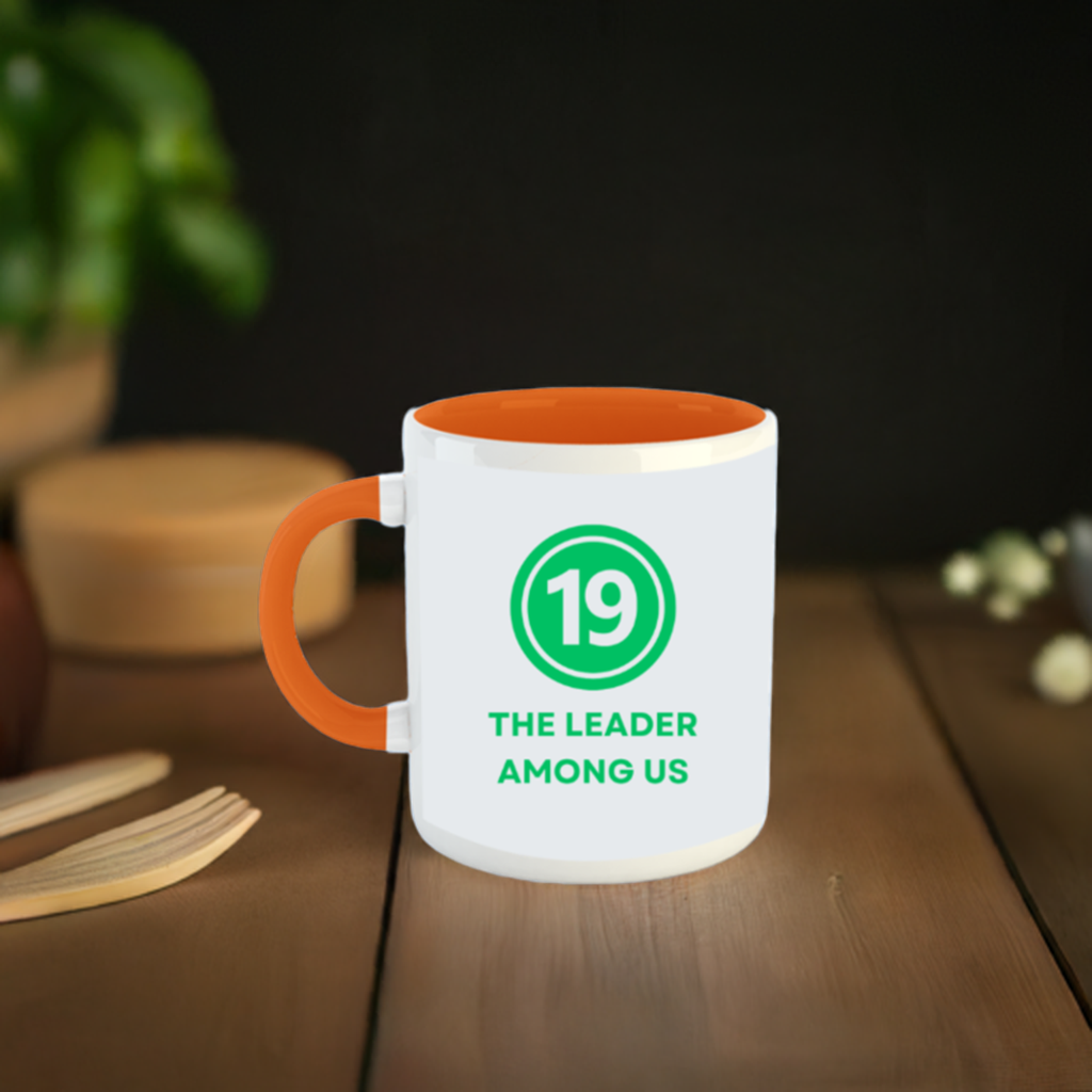Numerology Mug: The Leader Among Us (Born on the 19th) | White and Orange Unisex Tea Coffee Milk Mug