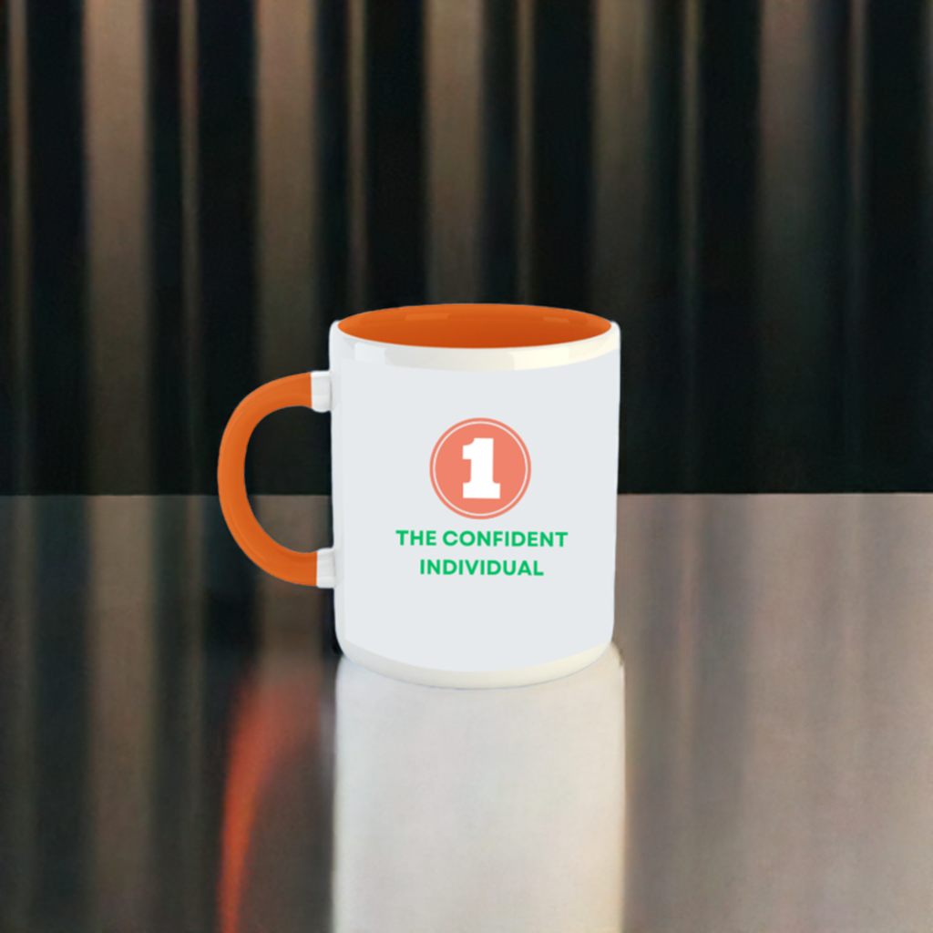 Numerology Mug: The Confident Individual (Born on the 1st) | White and Orange Unisex Tea Coffee Milk Mug