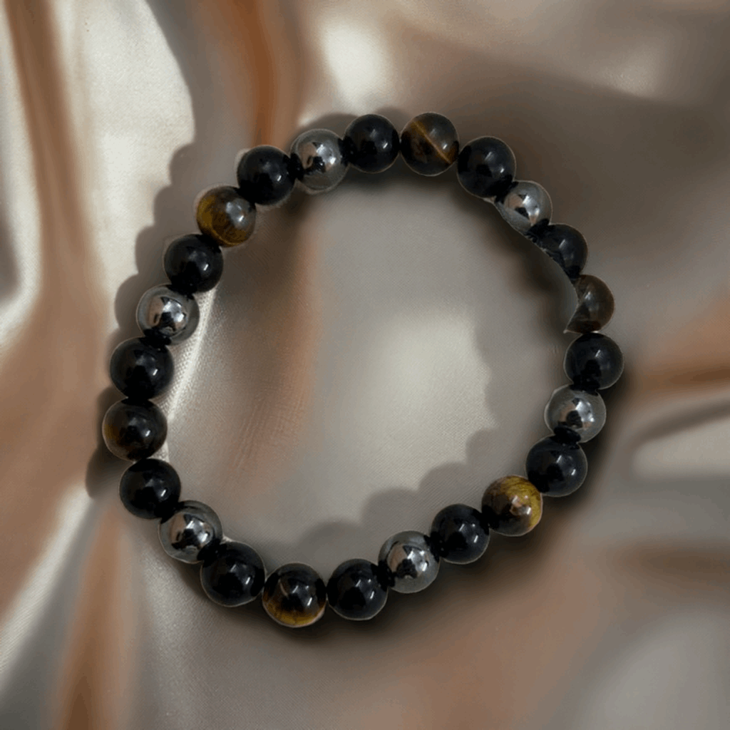 Triple Protection Crystal Bracelet of Power, Protection and Balance