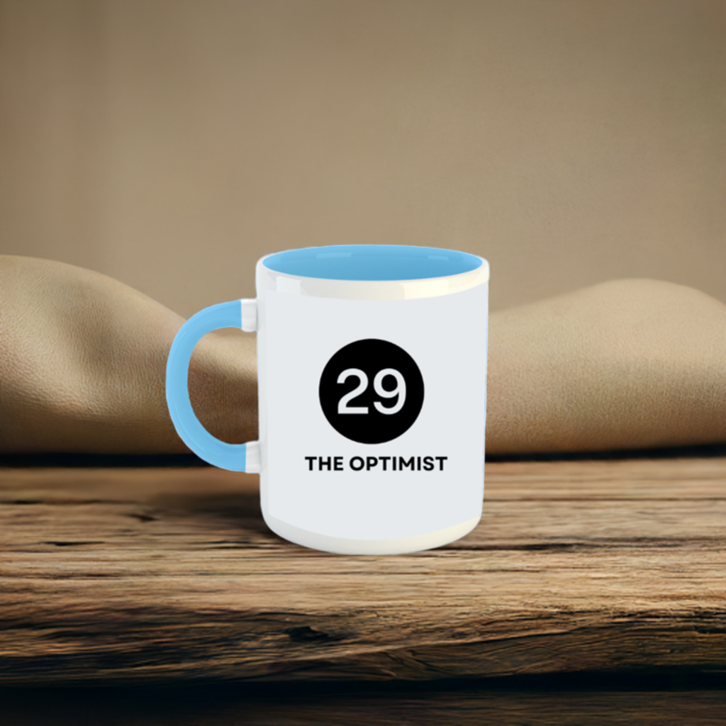 Numerology Mug: The Optimist (Born on the 29th) | White and Sky Blue Unisex Tea Coffee Milk Coffee Mug