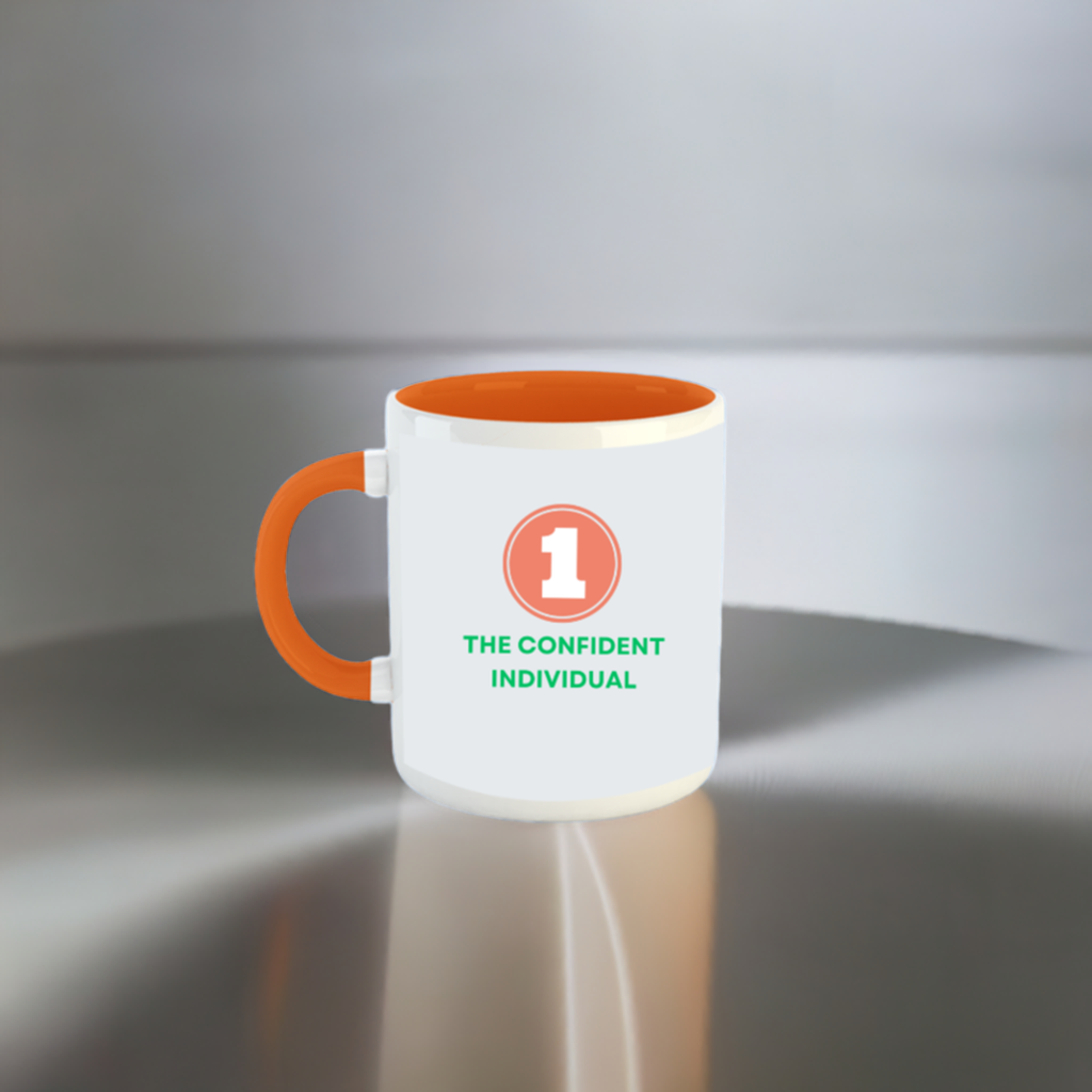 Numerology Mug: The Confident Individual (Born on the 1st) | White and Orange Unisex Tea Coffee Milk Mug