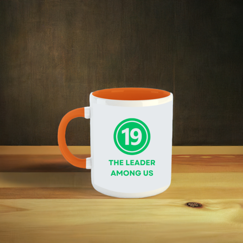 Numerology Mug: The Leader Among Us (Born on the 19th) | White and Orange Unisex Tea Coffee Milk Mug