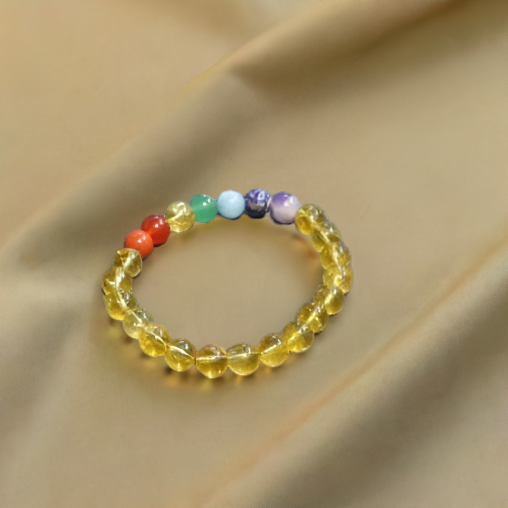 Citrine 7 Chakra Success Stone Bracelet for bringing prosperity and manifesting wealth and good luck