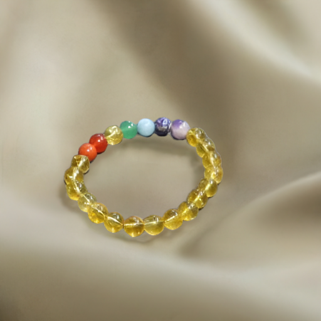 Citrine 7 Chakra Success Stone Bracelet for bringing prosperity and manifesting wealth and good luck