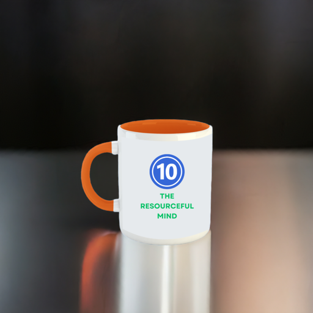 Numerology Mug: The Resourceful Mind (Born on the 10th) | White and Orange Unisex Tea Coffee Milk Mug