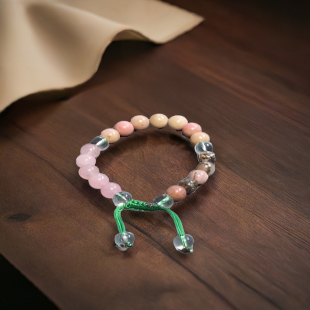 Harmony and Love: Rhodochrosite, Rhodonite, Clear Quartz & Pink Quartz Bracelet