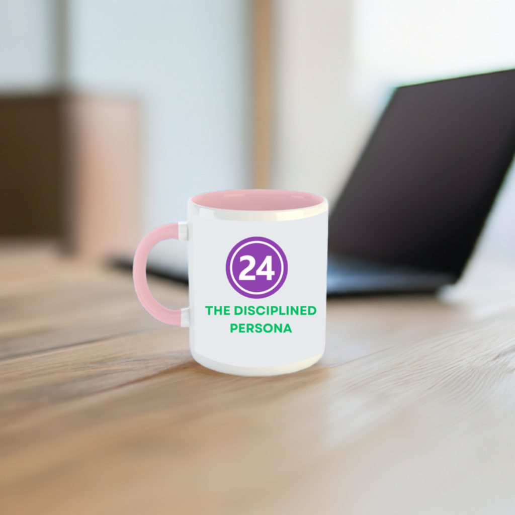 Numerology Mug: The Disciplined Persona (Born on the 24th) | White and Light Pink Unisex Coffee Mug