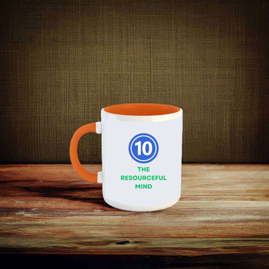 Numerology Mug: The Resourceful Mind (Born on the 10th) | White and Orange Unisex Tea Coffee Milk Mug