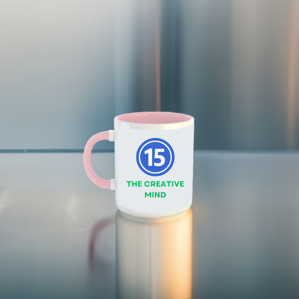 Numerology Mug: The Creative Mind (Born on the 15th) | White and Light Pink Unisex Coffee Mug
