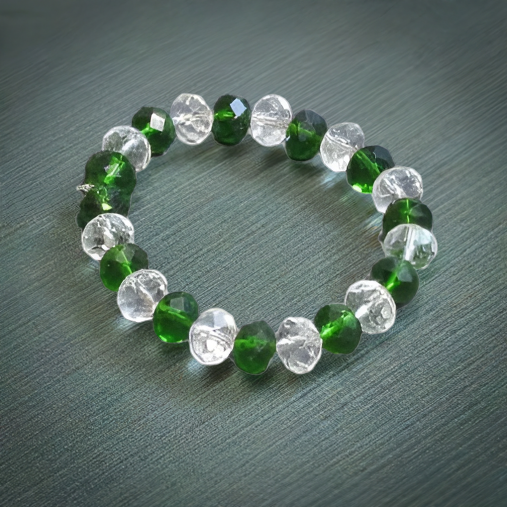 Green White Crystal Bracelet for Missing Numbers 5 and 6