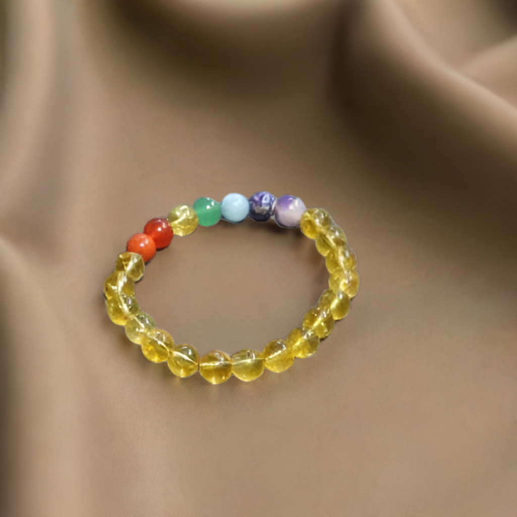 Citrine 7 Chakra Success Stone Bracelet for bringing prosperity and manifesting wealth and good luck