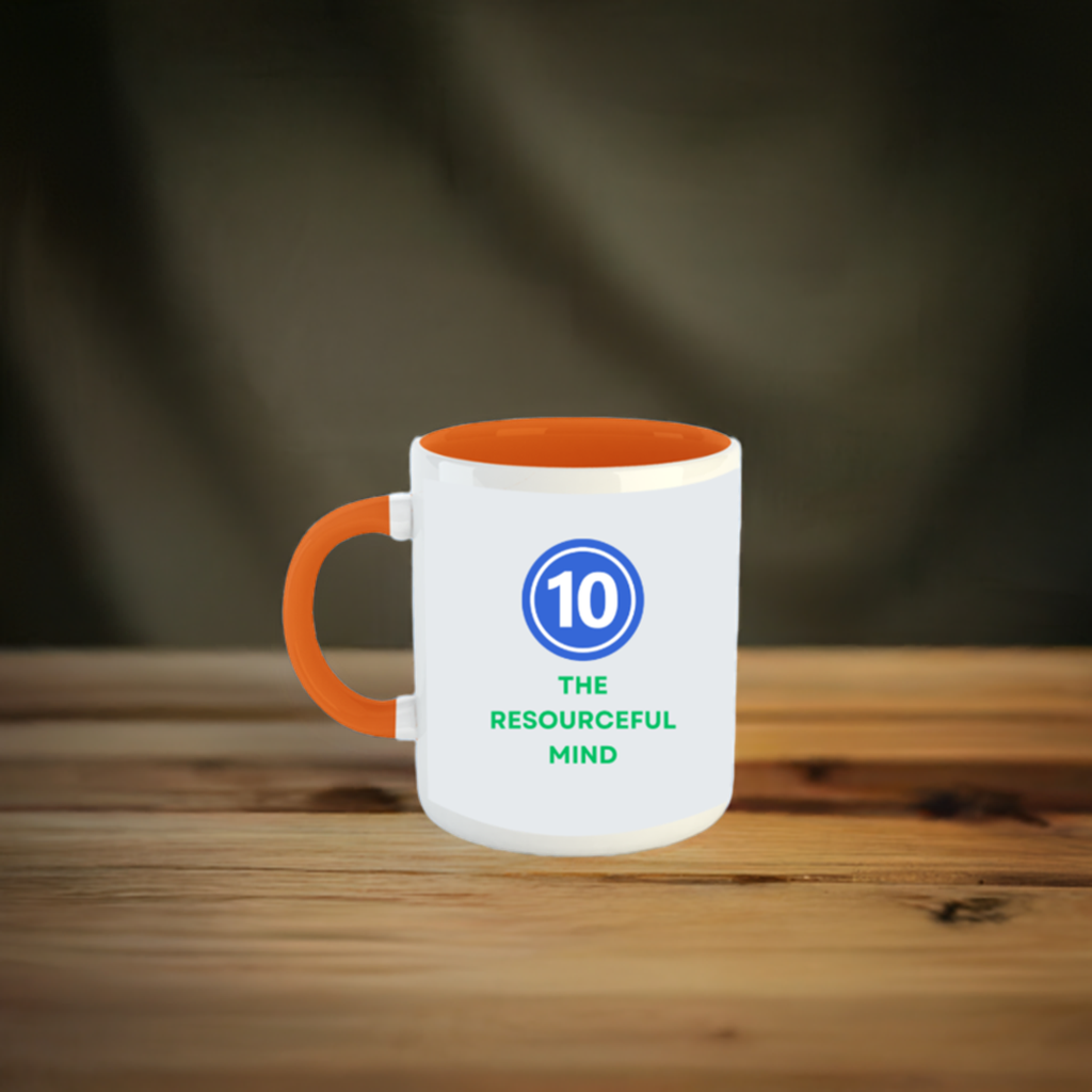 Numerology Mug: The Resourceful Mind (Born on the 10th) | White and Orange Unisex Tea Coffee Milk Mug