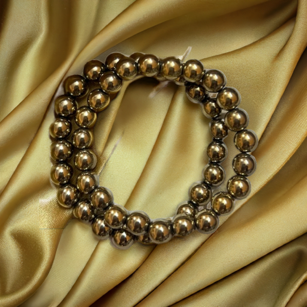 Golden Pyrite Bracelet for Missing Number 6 and Strength Prosperity & Money Magnet