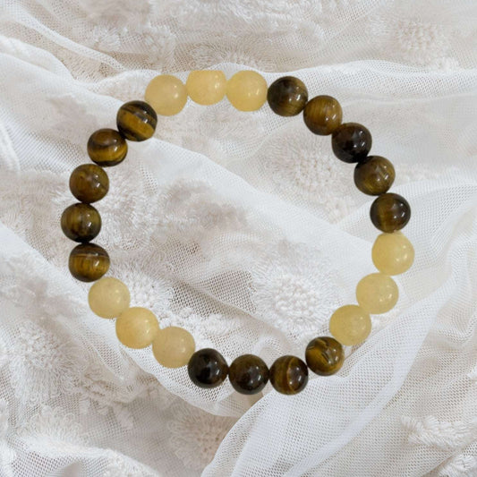 Celestite and Tiger Eye Bracelet a powerful combination for Addiction Recovery