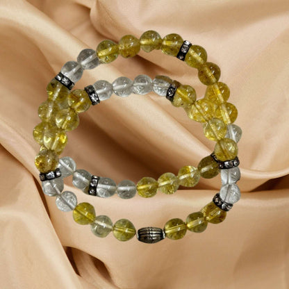 Citrine and Clear Quartz Bracelet for Mind Clarity
